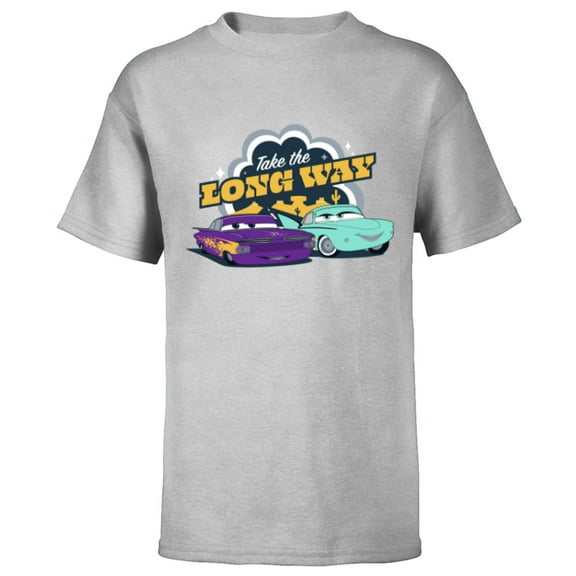 Disney PIXAR Cars on the Road Ramone & Flo - Short Sleeve T-Shirt for Kids - Customized-Athletic Heather