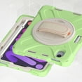 thumbnail image 4 of Portable Rugged Case for 2021 Apple iPad Mini 8.3-Inch (6th Generation 2021 Release) - Rotating Stand Case with Hand Strap, Built-in Pencil Holder, Shockproof Hard Cover (Spring Green), 4 of 8