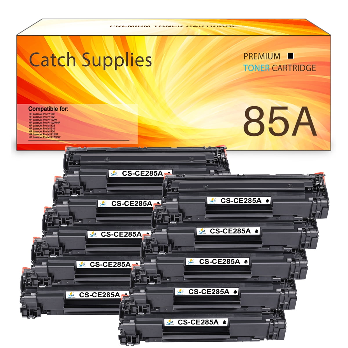 Catch Supplies Compatible toner for HP 85A CE285A Laserjet Pro P1102w M1212nf MFP P1102 M1217nfw 1102w Printer Ink (Black, 10-Pack) - Walmart.com