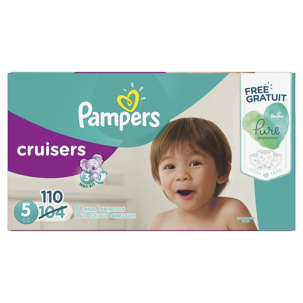 Pampers Cruisers Diapers Size 5 Bonus Pack 110 Count