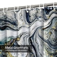 thumbnail image 4 of LALILO Blue Gray Ocean Art Shower Curtain, Deep Dark with Metallic Silver, 72x72 Inch, 12 Hooks, 4 of 6