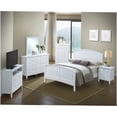 thumbnail image 3 of Modern White Upholstered Queen Bed Frame, Platform Bed with Wood Slats & Headboard, No Box Spring, Easy to Assemble, 3 of 5