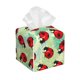 thumbnail image 1 of Fotbe Red Ladybugs And Leaf Porta Pañuelos Decorativo de Cuero, Caja Cuadrada Moderna para Pañuelos Faciales, Organizador y Dispensador 5x5x5'', 1 of 7