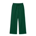 thumbnail image 3 of UACY Girls Sweatpants Wide Leg Drawstring Baggy Kids Pants Open Bottom Casual Loose Teen Joggers with Pockets (Blackish Green, 9-10 Years), 3 of 8