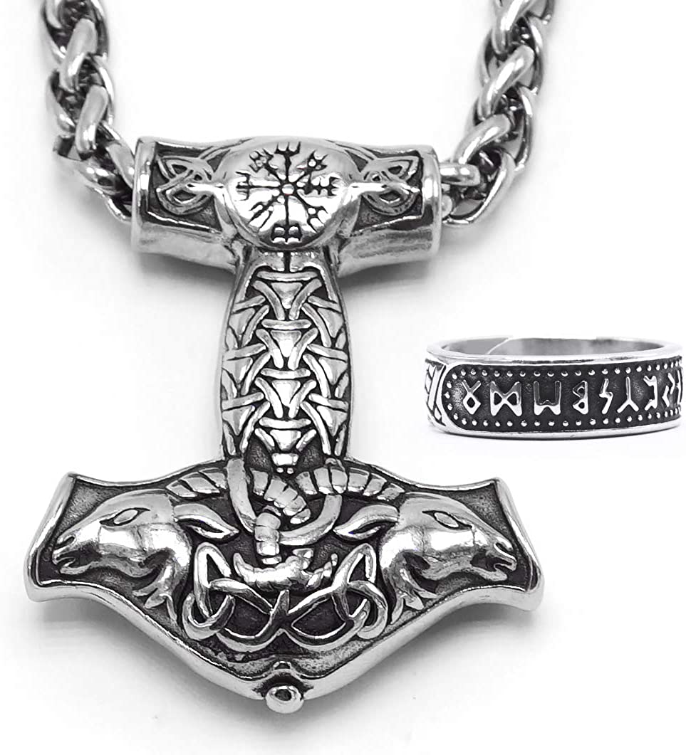 norse pagan hammer necklace