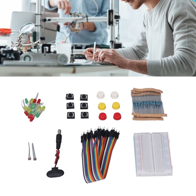 Kit de Composants Électroniques, Kit de Démarrage de Composants Électroniques à Résistance, Grand Compatibilité pour Bricolage