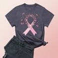 thumbnail image 2 of Nfurl Breast Cancer Awareness T Shirts for Women Plus Size Pink Ribbon Graphic Tees Inspirational Short Sleeve Crewneck Tshirt Dark Gray L, 2 of 4