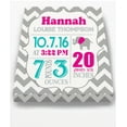 thumbnail image 2 of Personalized Canvas Birth Announcement Nursery Decor Gift, Elephant Design, Custom Name, Date, Weight & Length, Unique Boys & Girls Baby Shower Wall Art Presents, Color Gray # 5, Size - 24X30, 2 of 5