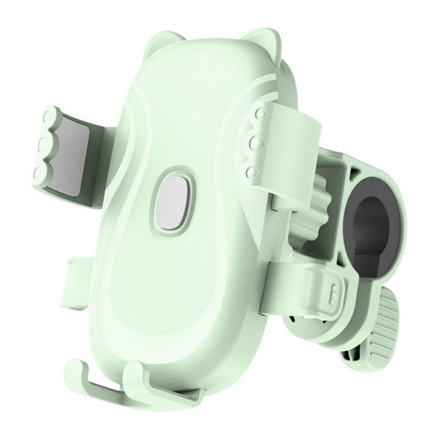 Soporte para teléfono de bicicleta con clip para manillar de 15 a 28 mm, antideslizante. Verde