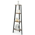thumbnail image 1 of COSTWAY 4-Tier Corner Shelf Metal Storage Rack Bookcase Plant Display Stand Natural, 1 of 10