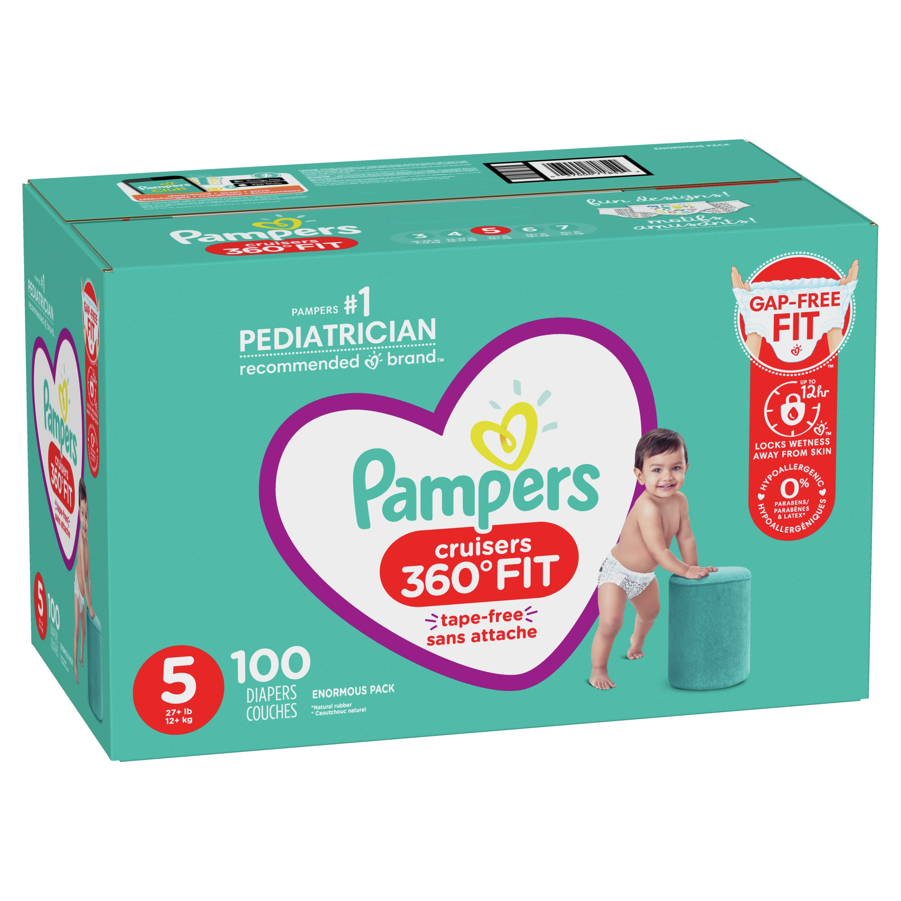 Pampers Cruisers Diapers 360 Size 5, 100 Count (Select for More Options)