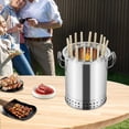 thumbnail image 2 of Portable Charcoal Grill, 16-Skewer Mini Charcoal BBQ Grill, Stainless Steel Smokeless Grill with Oil-Carbon Separation Design for Camping, Picnics, and Outdoor Barbecues (16-Skewer), 2 of 9