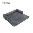 thumbnail image 4 of Household Winter Pet Plush Mat Bedroom Sofa Couch Floor Pad Small Medium Animal Resting Sleeping Warm Bed Washable Dark Grey 90x90cm, 4 of 10