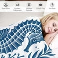 thumbnail image 3 of COMIO Sea Life Throw Blanket Seahorse Starfish Coral Sprigs and Seashell Marine Seamless Pattern Decorative Soft Warm Cozy Flannel Plush Throws Blankets for Women Men, 3 of 6