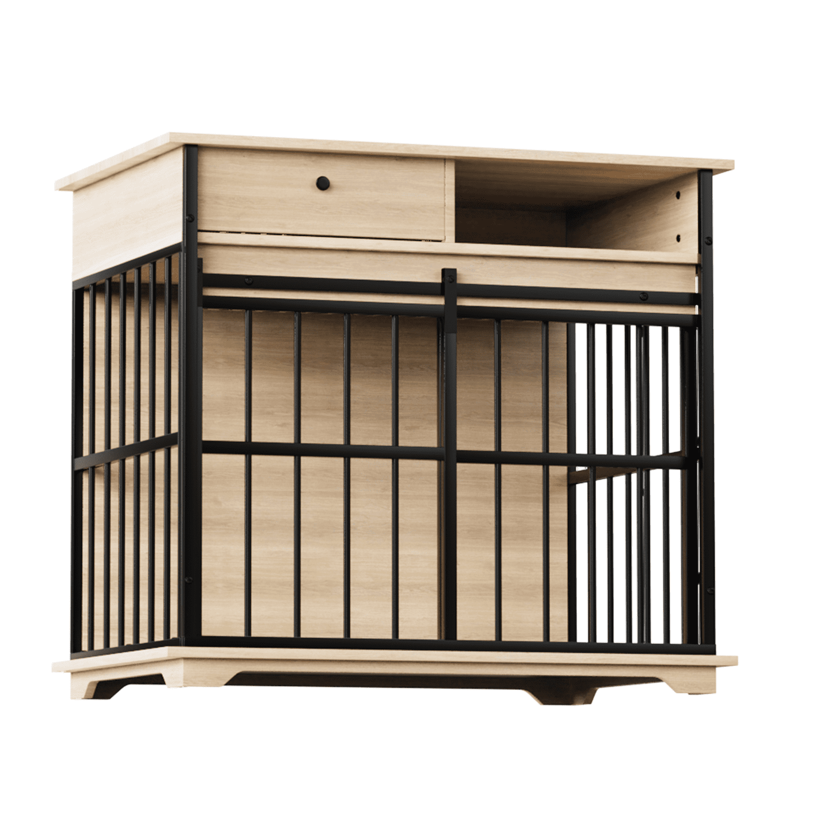 Dog Crate Furniture, Large Dog Cage Wooden Kennel Furniture with Tray for Medium Large Dogs