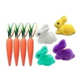 thumbnail image 4 of Clearance Under $5!Yyuenw 4 Pcs Easte Carrot and 4 Pcs Easter Bunny Mini Fuzzy Easter Bunny Rabbits Figurines Fairy Garden Animal Moss Covered Cake Topper for Spring, Easter Decorations, 4 of 4