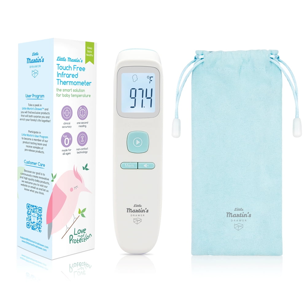Little Martin's Drawer, Touchless Thermometer for Adults Kids Baby & Infant - Non Contact Infrared Thermometer with LCD Display - Digital Thermometer Forehead - Built-in Fever Alarm