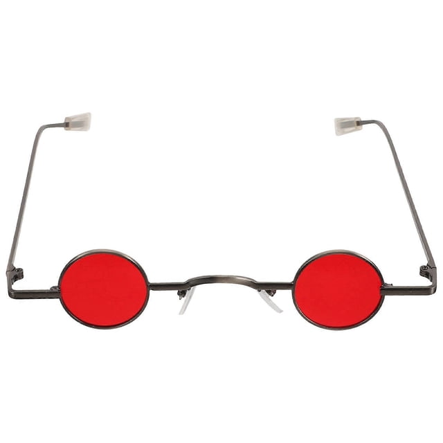 Small Round Frame Sunglasses Creative Eyeglasses Decorative Party Glasses Beach Eyewear for Men Women (Red)
