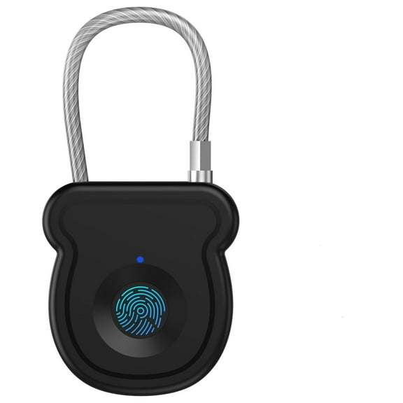Fingerprint Padlock Lock , Biometric Metal Keyless Thumbprint Lock, USB Rechargeable, for Gym Locker, School Locker, Luggage, Backpack, Suitcase（black）