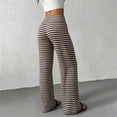 thumbnail image 6 of PBFRDSJ Women's Black Striped Wide Leg Pants Textured Elastic Waist Casual Lounge Trousers Lightweight Comfy Stretchy Loose Pants, 6 of 6