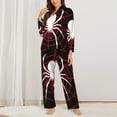 thumbnail image 2 of Yiaed Spider On The Web Print Pajamas Women's Long Sleeve Sleepwear Soft Button Down Loungewear Pjs Lounge Set Nightwear Womens Pajama Pants-X-Large, 2 of 7