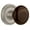 Satin Nickel, variant on Nostalgic Warehouse Ropbrn_Psg_234_Nk Brown Porcelain Solid Brass Passage Door Knob Set -