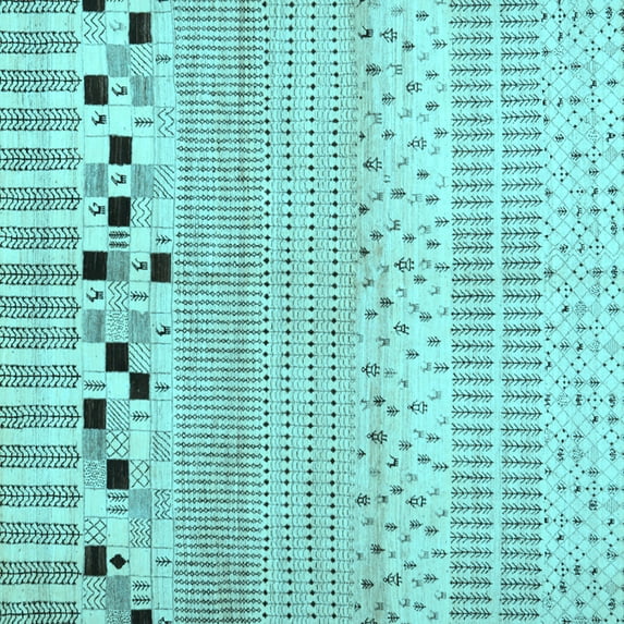 Ahgly Company Indoor Square Solid Light Blue Modern Area Rugs, 4' Square