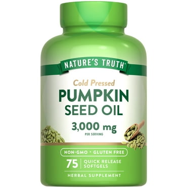Pumpkin Seed Oil | 3000mg | 75 Softgels | for Men and Women | Non-GMO & Gluten Free | by Nature's Truth