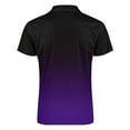 thumbnail image 5 of Black And Purple Gradient Men Zipper T-shirt Summer Casual Short Sleeve T-shirt Top, 5 of 7