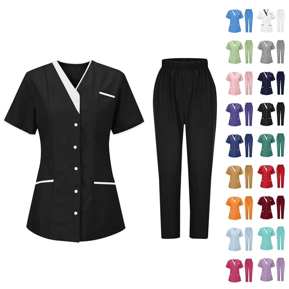 Scrubs Medical Uniform Women Scrubs Set Medical Scrubs Top and Pants Women Set Comfortable With Pockets Work Clothing Set