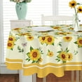thumbnail image 2 of Oval Sunflower Tablecloth, Rustic Spring Summer Floral Table Cloth, Farmhouse Waterproof Durable Polyester Wrinkle-Free Table Cover for Indoor Outdoor, Holiday Kitchen Dining and Parties, 2 of 6