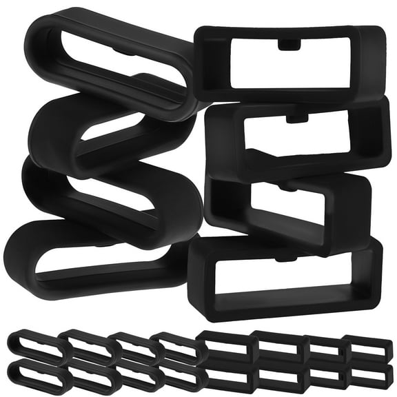 CIMAXIC Silicone Watch Band Keepers Black 24Pcs 20mm