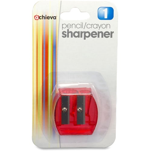 Officemate Achieva Twin Pencil and Crayon Sharpener, Assorted Translucent Colors (30230)