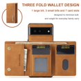 thumbnail image 2 of Back Wallet Case for Google Pixel 7, Detachable Card Slots Holder Kickstand Magnetic Closure Cover with Premium PU Leather Soft Silicone Shockproof Drop Resistant Protective Case, Brown, 2 of 9