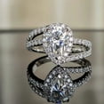 thumbnail image 4 of 3.0Ct Pear Cut Simulated Diamond Women's Halo Engagement Ring 14k White Gold Plated 925 Silver For Her, 4 of 5