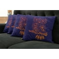 thumbnail image 5 of Ambesonne Indie Throw Pillow Cover 4 Pack, Ornamental Vintage Owl, 16", Purple Orange, 5 of 5