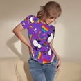 thumbnail image 3 of Balery Rainbow Lgbt Penguin Body de cuello redondo de manga corta para mujer Tops de manga corta Tops básicos-Medium, 3 of 7