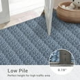 thumbnail image 3 of Tzou Print Braid Area Rugs 8' x 10' with Non-Slip Backing, Soft Low Pile Carpet for Dining Room(Blue), 3 of 7