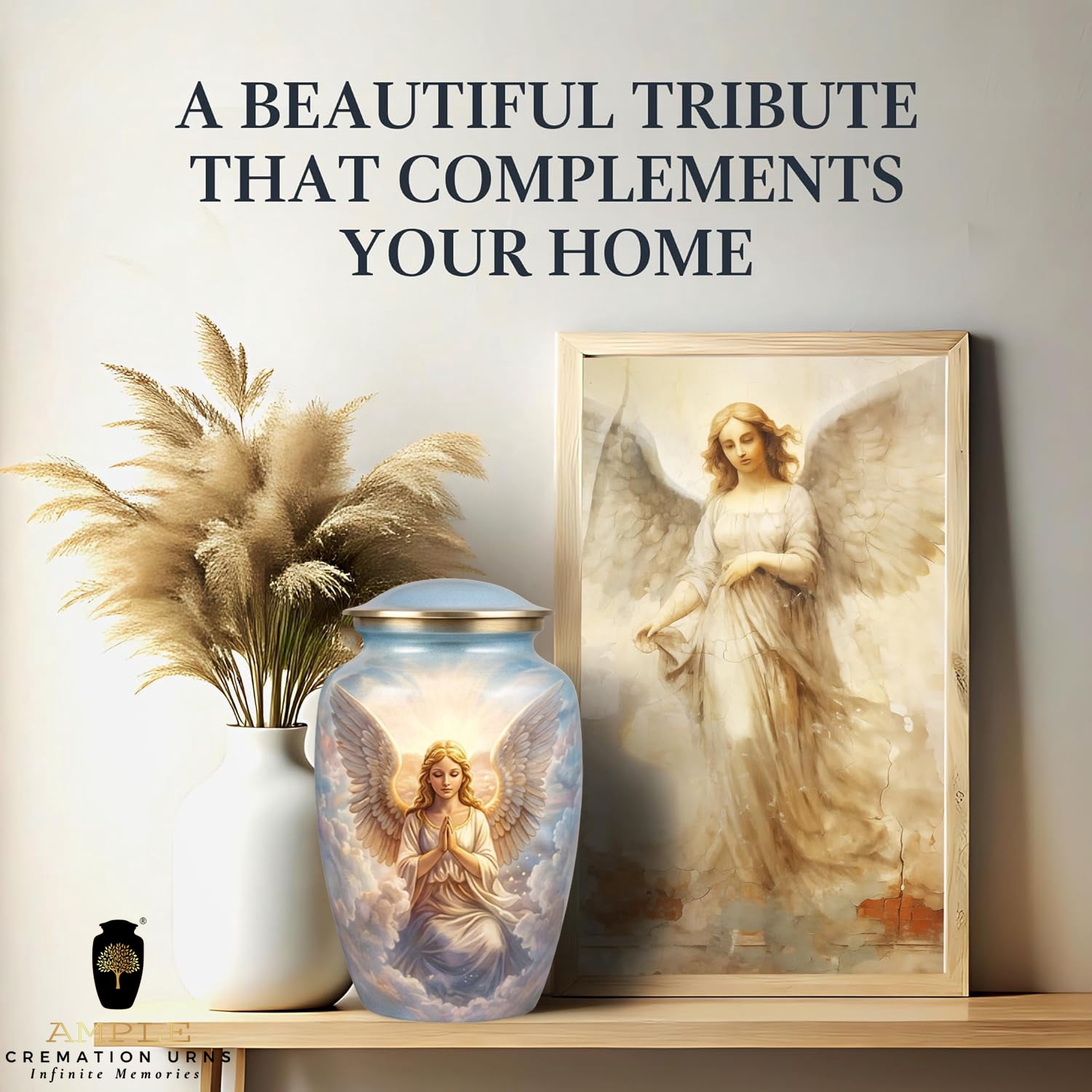 Angel Cremation Urn for Human Ashes Adult – Heavenly Memorial Funeral Urn