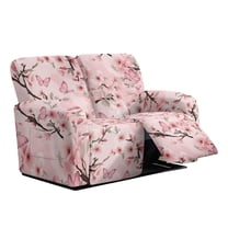 Xoenoiee Butterfly Cherry Blossom Print Recliner Loveseat Cover 2 Seater Recliner Slipcover Soft Polyester Couch Slipcovers 6 Pieces Form Fit Stretch Furniture Protector