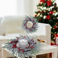thumbnail image 4 of Wreath Candle Candlestick Decoration Ring Table Setting Ornaments Wine Bottle Decoration, Metal Rolling Cart, Elegant Style, Festive Holiday Decor, Christmas Party Centerpiece, Foldable Design,, 4 of 7