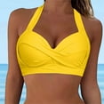 thumbnail image 4 of Duoif Push up Bikini Top, Women Swimwear Tops Underwire Full Coverage Bikini Top up Swim Crop Top Tie Back Bathing Suit Top Womens Bikini Yellow XXL, 4 of 4
