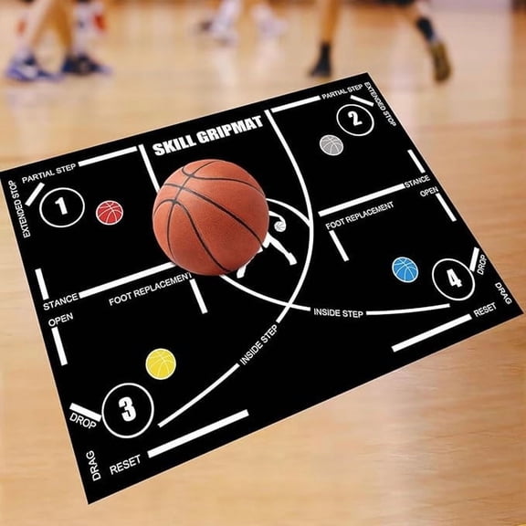 Basketball Training Mat, 30x50cm Non-Slip Indoor Sports Gym Floor Mat, Shock Absorbing Soundproof Fitness Mat for Basketball Drills, Home Gym Exercise, and Multi-Purpose Workouts