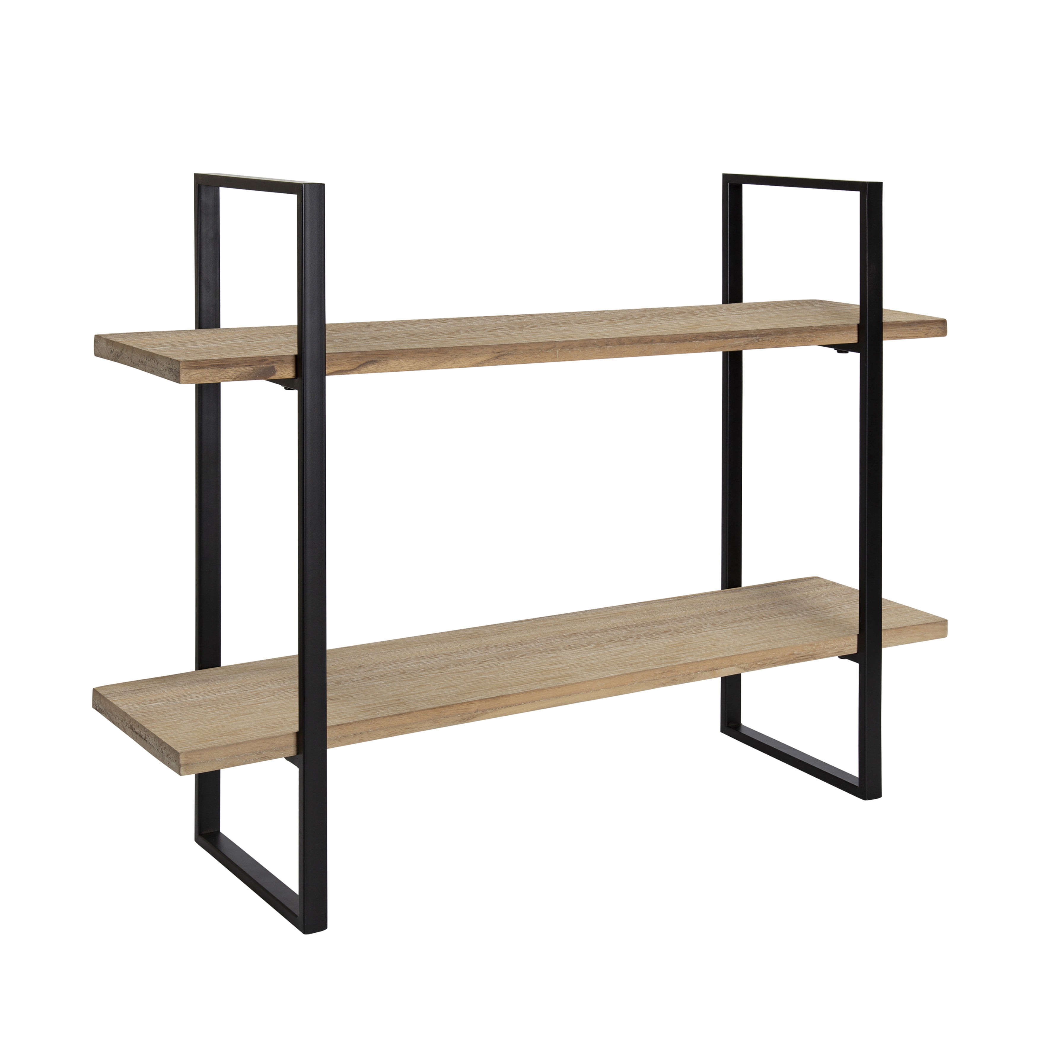 Kate and Laurel Leigh Wood and Metal Wall Shelf, 30" x 24", Rustic