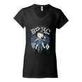 thumbnail image 2 of Wild Bobby Biker Betty Boop MC Motorcycle Club 1930 Betty Boop Women’s Standard V-Neck Tee, Black, Small, 2 of 5