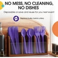 thumbnail image 5 of Crown Display 150-Piece Purple Disposable Silverware - Plastic Cutlery Combo Set, 5 of 7