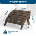 thumbnail image 5 of JUSTLET Foldable Footstool/ Ottoman for Adirondack Chairs - HDPE Material, All - Weather & Waterproof, Coffee, 5 of 8