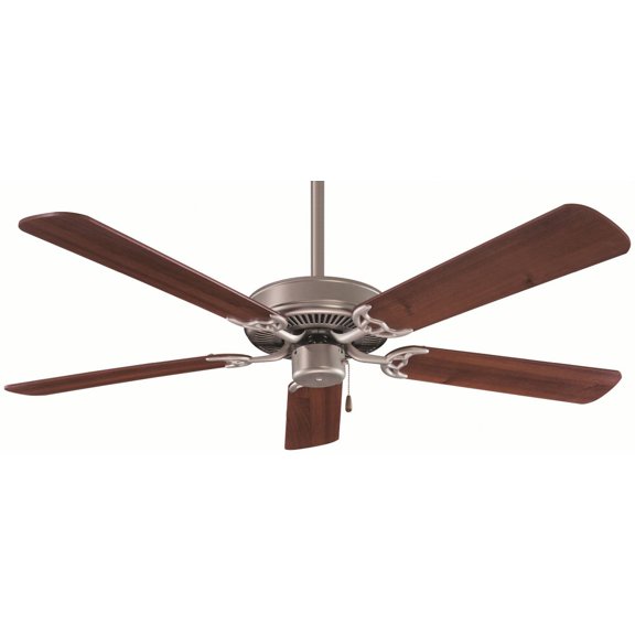 Ceiling Fan In Traditional Style 12.25 Inches Tall By 42 Inches Wide-Brushed Steel/Dark Walnut Finish-Dark Walnut Blade Color Minka Aire Fans