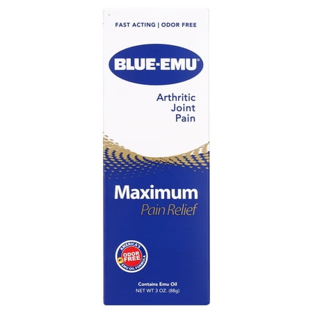 BLUE-EMU Maximum Pain Relief Cream, Arthritis, Muscle, Joint, and Back Pain Relief, 3 oz