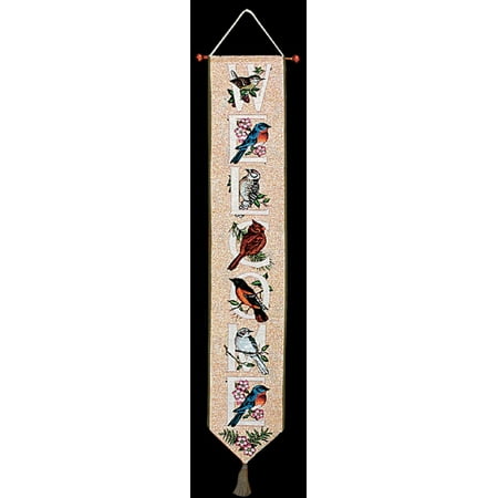 Birds Bell Pull - Welcome Bird Watchers Alphabet Tapestry Bell Pull 6.75